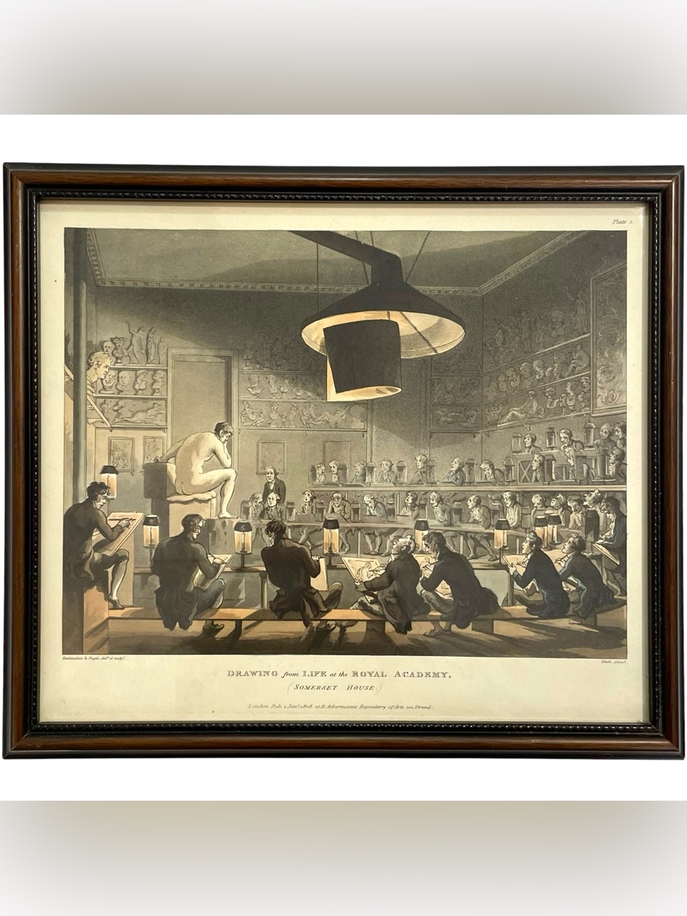 Vintage 1980s Colored Art Print Drawing from Life at the Royal Academy Somerset